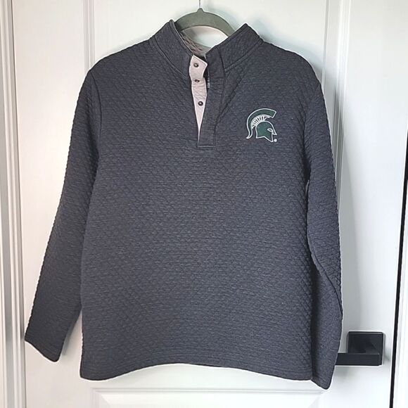 Champion Michigan State MSU Spartans Gray Quilted Pullover Jacket - Small - Picture 1 of 14